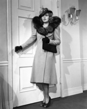 Joan Blondell Bundled in Fur Necked Coat hat Holding Door Handle 16x20 Canvas - $69.99