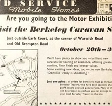 1954 Berkeley Caravan Autoshow Expo Earls Court Advertisement Automobili... - $14.99