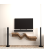 Parametric 40&quot; Floating Wavy Shelf Geometric Wooden Wall Decor 3D Design - $5,893.45 MXN