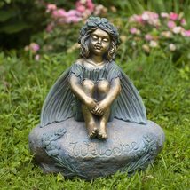 Zaer Ltd. Large Magnesium Fairy Statues for Outdoor Use (Sitting Fairy Lily) - £315.99 GBP