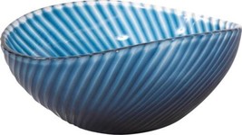 Bowl Howard Elliott Striped Blue Stripe Hand-Blown Glass - £199.03 GBP