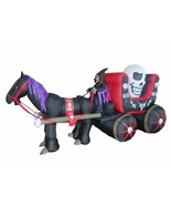 12 Foot Long Halloween Inflatable Skeleton Ghost Carriage Horse Yard Dec... - £147.05 GBP