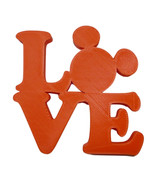 LOVE Word Quote With Mickey Mouse Face Head Orange Home Decor Made in US... - £6.38 GBP