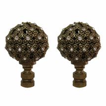 Royal Designs, Inc. Floral Motif Sphere Crystal Accents Finial for Lamp Shade, F - £22.04 GBP