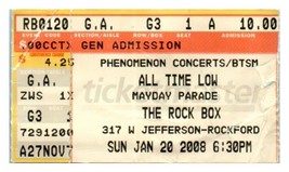 All Time Low Concierto Ticket Stub Enero 20 2008 Rockford Illinois - £23.73 GBP