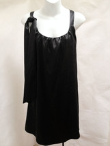 Paris Hilton S Dress Black Satin Stretch Shift Sleeveless Mini New - $24.48
