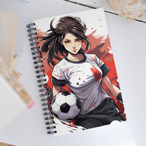 Soccer Anime Girl Spiral Notebook - £15.03 GBP
