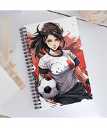 Soccer Anime Girl Spiral Notebook - £14.79 GBP