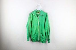 Vintage 70s Mens XL Thrashed Striped Full Zip Soccer Track Warm Up Jacke... - $34.60