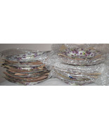 FORMALITIES by BAUM BROS Purple Pansy Chintz Gold Soup Bowls - £21.38 GBP