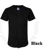 T Shirts Baseball Jersey Uniform Plain Short Sleeve Button Team Sports B... - £20.74 GBP