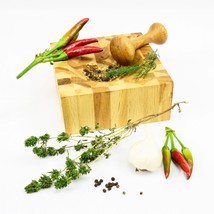 Wooden Large End grain pestle and mortar Herb grinder Spice crusher - £26.53 GBP