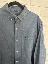 Izod Saltwater Stretch Button Up Shirt Long Sleeve Mens Large Blue  - £13.11 GBP