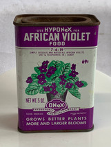 Vtg HYPONeX African Violet Food Tin .5 OZ Can Hydroponic Chemical Co Pla... - £23.70 GBP