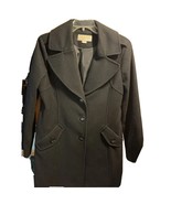 Michael Michael Kors Women’s Size 10 Black Wool Long Sleeve Button Down ... - $101.55 CAD