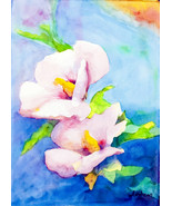 Acuarela original con flores. Cuadro de flores. Flores pintadas con acua... - $2,649.99 MXN