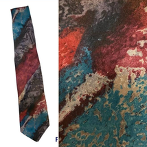 Towncraft Necktie Vintage Polyester Colorful Abstract 80s USA Made - £15.08 GBP