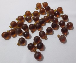 38 Vtg Mid Century Blown Glass Solid Amber Grapes Loose Replacements Crafts - £58.85 GBP