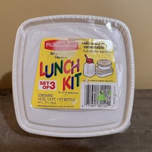 Vintage Rubbermaid Litterless Lunch Set Drink Sandwich Round Containers NOS 1993 - £13.66 GBP