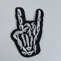 Skeleton Devil Horn Hand, Rock On, Patch Iron-On/Sew-On Embroidered Appl... - £3.88 GBP