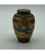 Miniature Moriage Vase Japan Hand Painted Marked H Gold Trim 2&quot; - £10.01 GBP