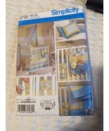 Simplicity Pattern 3795 ~ Nursery Accessories: Quilt~Crib Sheet~Organzie... - $4.94