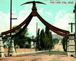 Aquila Gate Salt Lake Città Utah Ut 1910s Vtg Cartolina Unp Internaziona... - $4.05