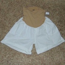 Maternity Shorts Motherhood Oh Baby Secret Fit Belly Cuffed White $40-Size XL - £12.65 GBP