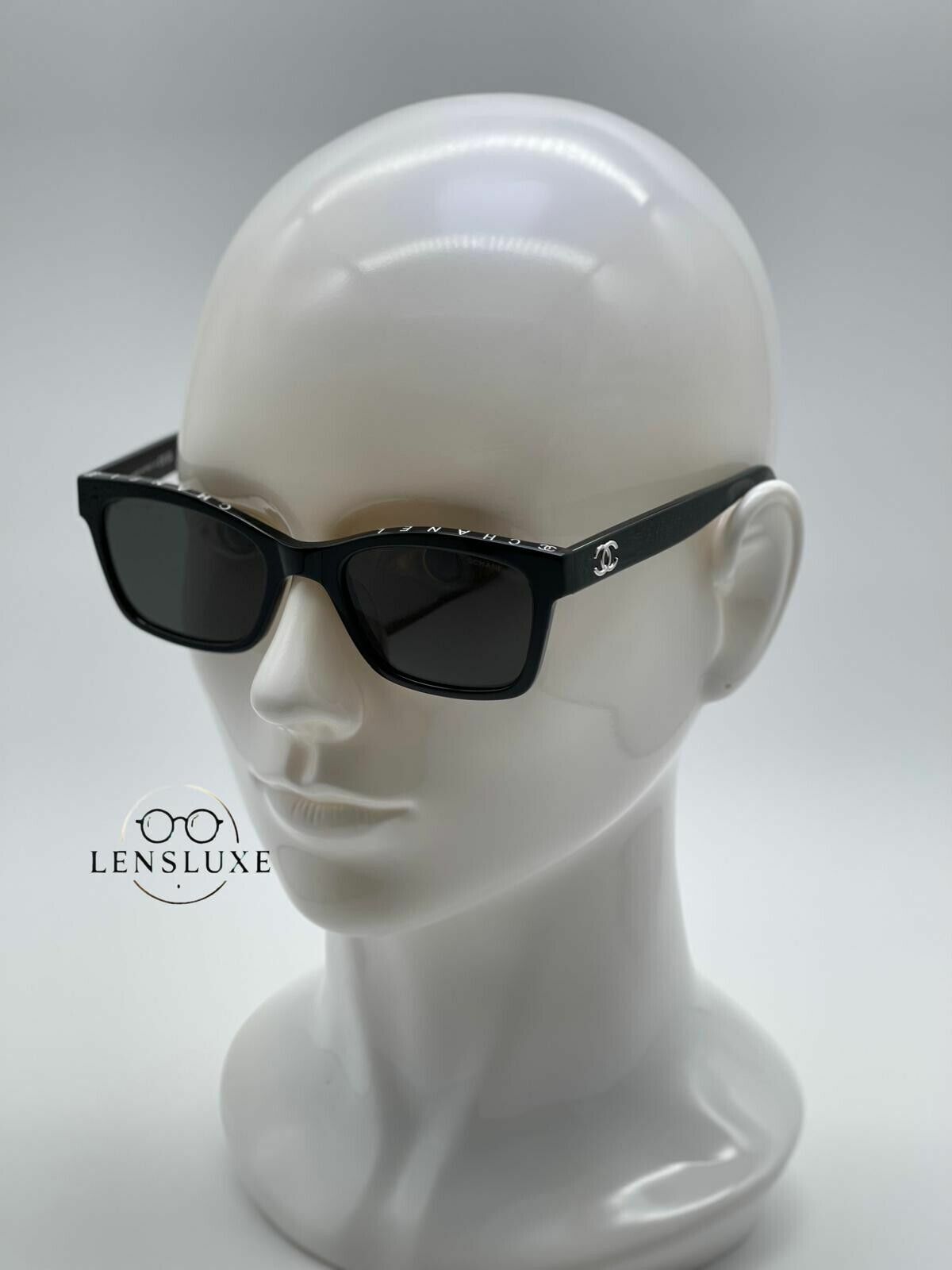 Chanel CH5417 501 Black Square Sunglasses Gray Lenses Brand New &amp; 100% A... - £202.84 GBP