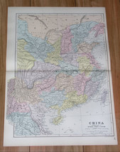 1891 Antique Map Of Eastern China / Chinese Empire / Taiwan Beijing Hong Kong - £28.81 GBP