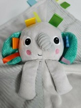 Bright Starts Taggies Cuddle n Tags Blankie Elephant Security Blanket Lovey Gray - £10.41 GBP
