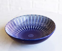 Pack Of 6 Modern White Blue Geometric Focus 12oz Rice Soup Sauce Meal Wi... - $29.99