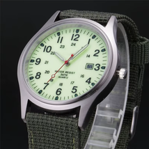 Watch For Men Fashion Nylon Band Military Army Sports Date Quartz Watch ... - $22.99