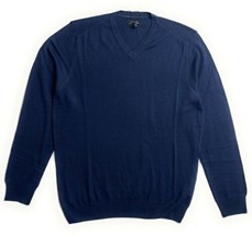 TAHARI Mens Tollegno 1900 V neck Pullover Sweater Color Navy Size M - $39.60