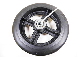 Cast Iron Wheel on Hard Rubber 8 x 2 inch 11/16 Axle Arbor with Grease Fitting - $16.82