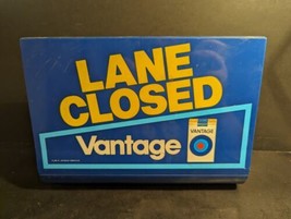 Vtg 1981 Vantage Cigarette Register Lane Closed Blue Sign Double Sided - £36.71 GBP