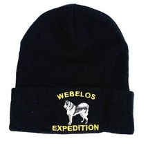 Vintage BSA Cub Scout Webelos Expedition Winter Hat Beanie Embroidered OS - £13.50 GBP