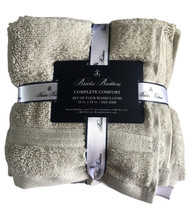 Brooks Brothers Set of 4 Washcloths Facecloths 13x13&quot; Light Gray Soft Co... - £26.24 GBP
