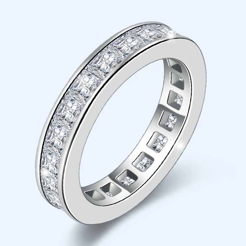 18 K White Gold 100% Real Natural Moissanite Ring for Women Fine Anillos De Bizu - £24.84 GBP