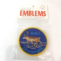 New Vintage Patch Badge Travel Souvenir N.W.T YELLOWKNIFE Moose  Sew On ... - £17.11 GBP