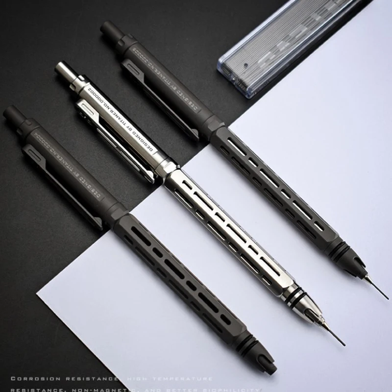 Titanium Alloy Automatic Pencil Outdoor Camping Writing Drawing Pencil Outdoor - £106.15 GBP
