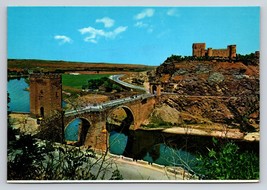 Toledo France color Picture Vtg Postcard unp Castle of St Ferdinand rive... - $4.88