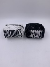 Victoria’s Secret Pair Of Mini Zip Top Makeup Accessories Bags White &amp;Bl... - £9.01 GBP