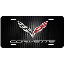 Corvette vanity aluminum license plate car truck SUV tag black - $16.34
