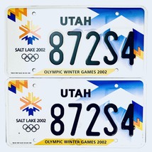 2002 United States Utah Olympic Winter Games Passenger License Plate 872S4 - £26.47 GBP