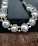 pearl bracelet, sterling silver bracelet, silver pearl bracelet, natural... - £15.28 GBP