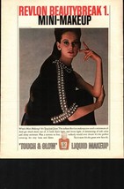 1967 Revlon Radiant Beautybreak 1 Touch &amp; Glow Liquid Makeup Full Page Print Ad  - £20.76 GBP