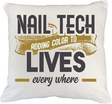 Make Your Mark Design Adding Color to Lives. Cool White Pillow Cover for Nail Te - £19.54 GBP+