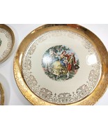 Vintage Sabin Crest O Gold, 22K Gold Colonial Dessert Plate Set (8), Vic... - £97.11 GBP