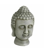 Stone Garden Buddha Head Gray Cement Indoor Outdoor Decor - $7.91